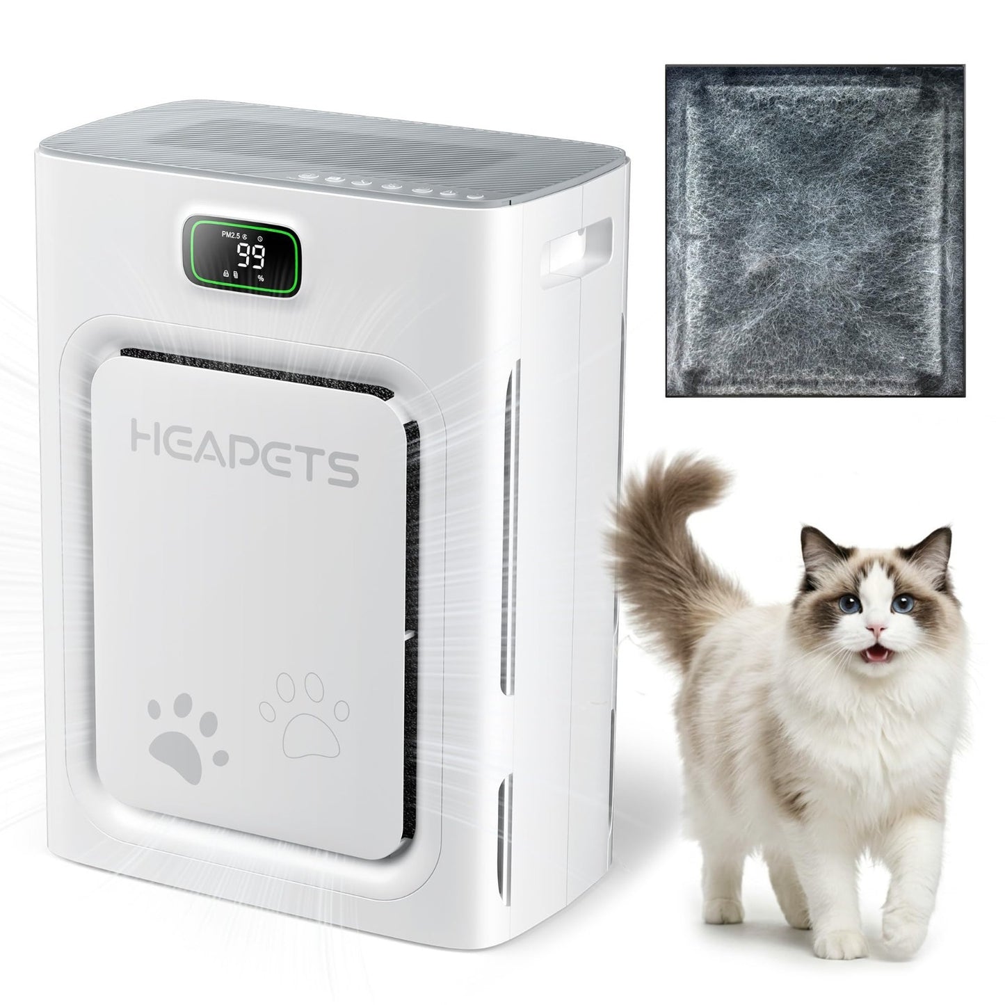 Pet Air Purifier for Large Rooms 2500 Sq Ft, H13 HEPA Filter, Washable Pre-filte1