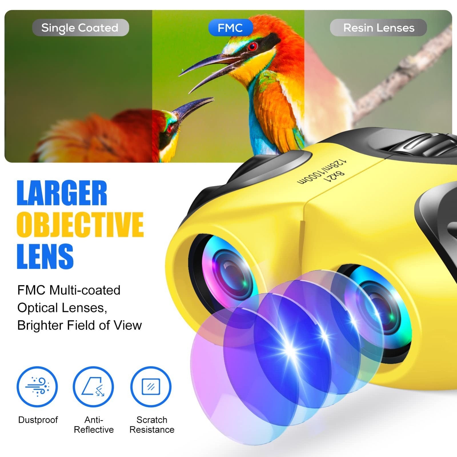 Compact High Resolution Shockproof Binoculars for Kids   Ideal for Outdoor Adven3