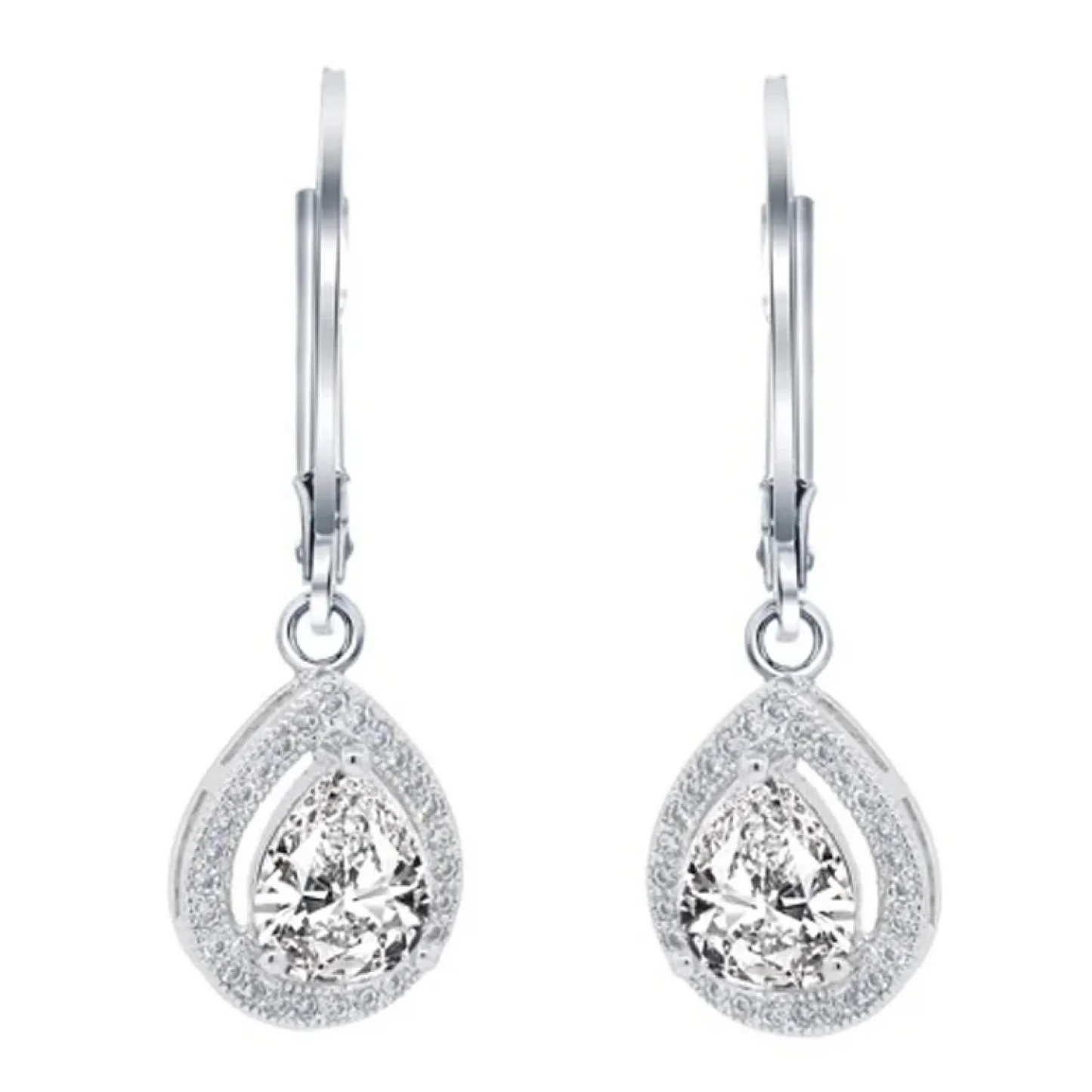 Cate & Chloe Izzy 18k White Gold Plated Drop Earrings with Simulated Diamond Cry0