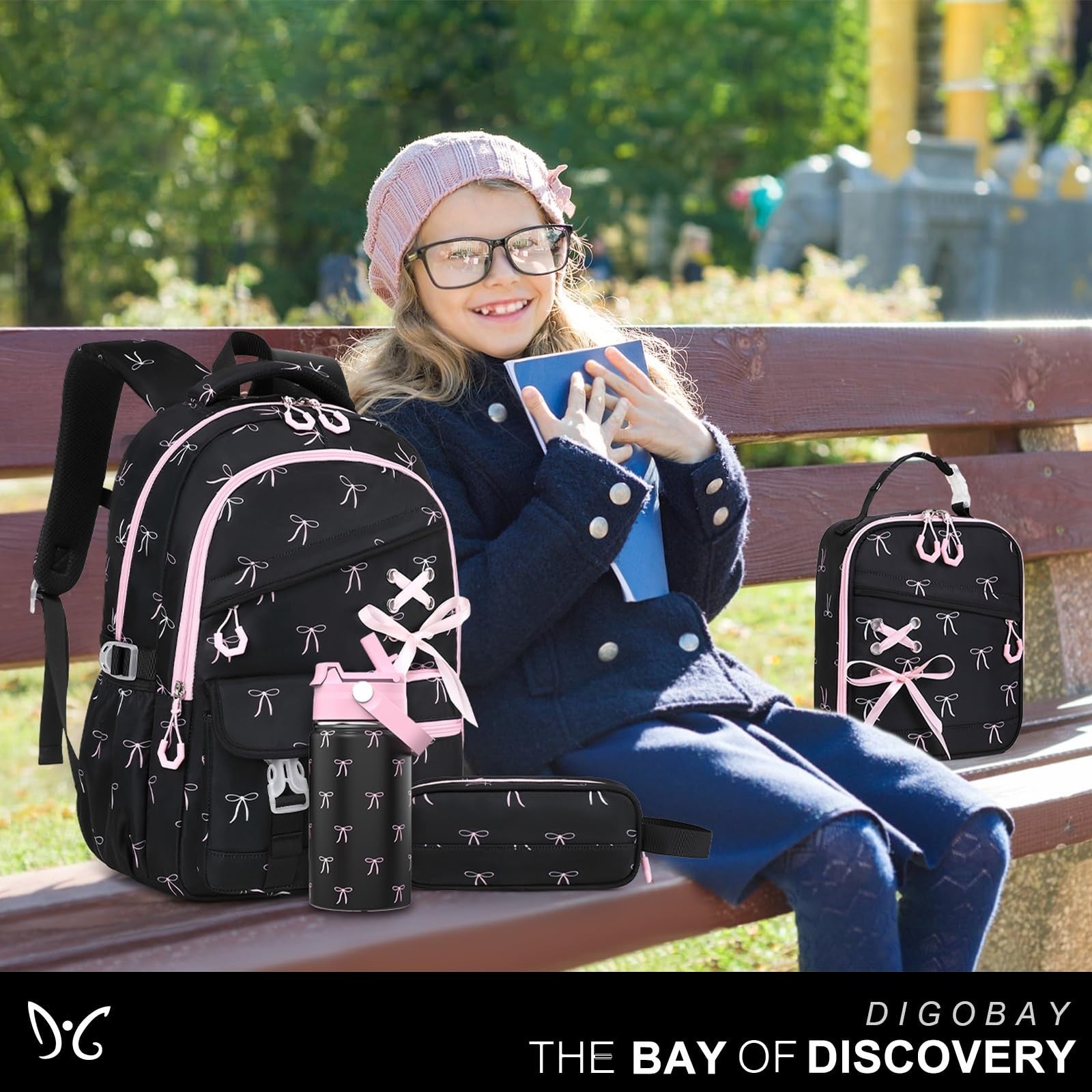 Girls Backpacks Set   6PCS with Insulated Water Bottle, Lunch Bag & Pencil Pouch8