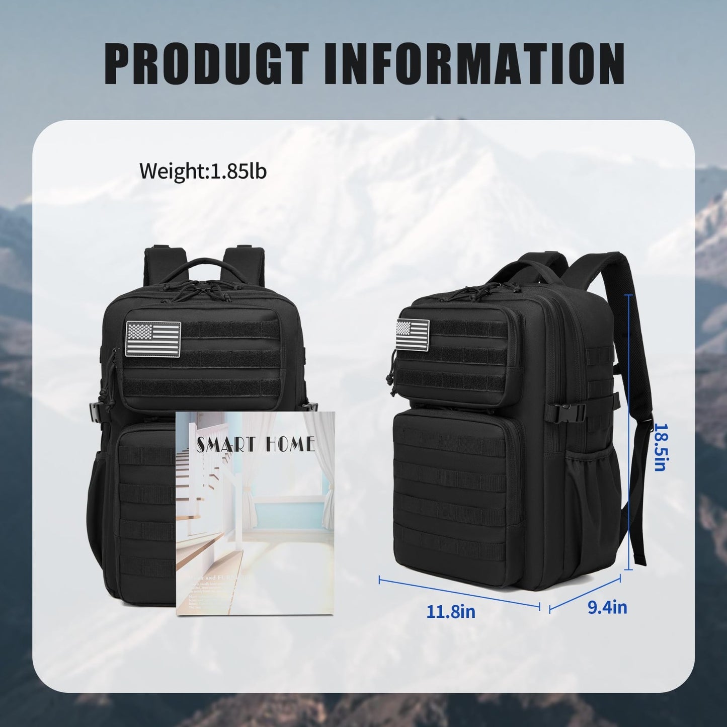 Waterproof Military Tactical Backpack   3 Day Assault Pack, Molle Daypack with W4