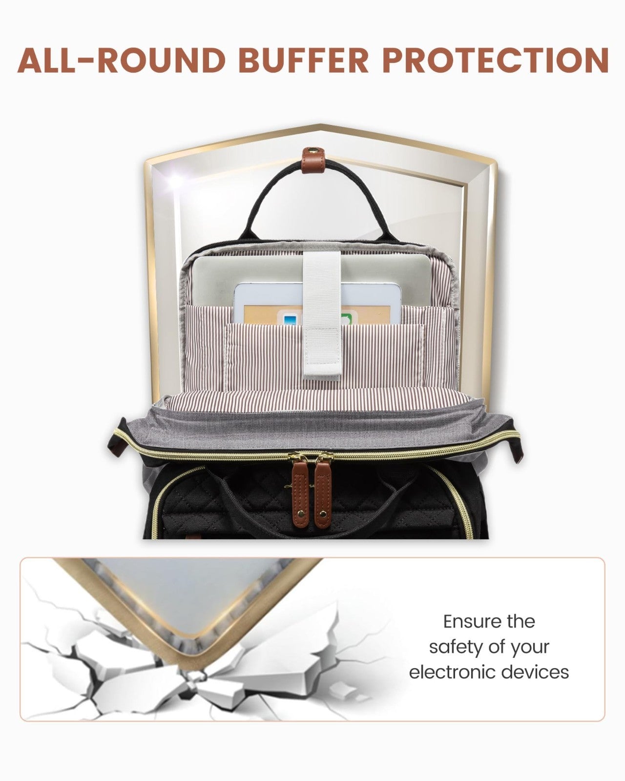 Waterproof 15.6" Laptop Backpack for Women, Travel Work Bag, College Purse, Nurs5