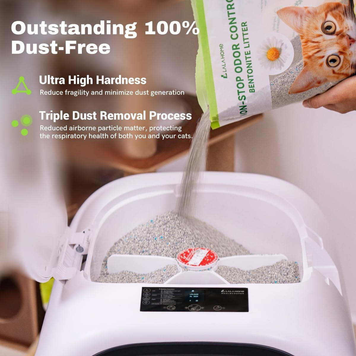 Clumping Cat Litter, Odor Control Bentonite Mineral, Dust-Free 20 lb for Self-Cl3