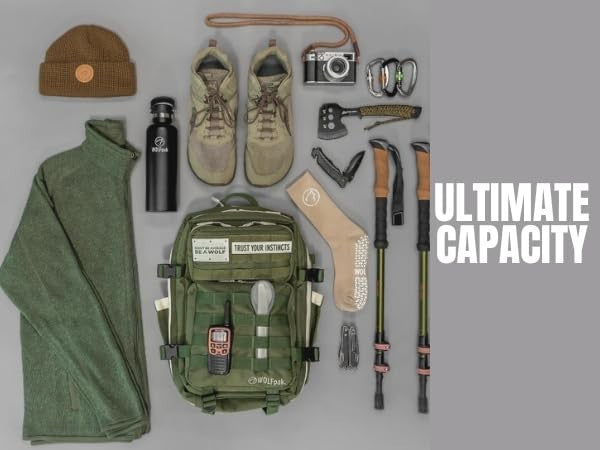 Durable 35L Waterproof Gym Backpack   1000D Oxford, MOLLE Webbing, Laptop Pocket2