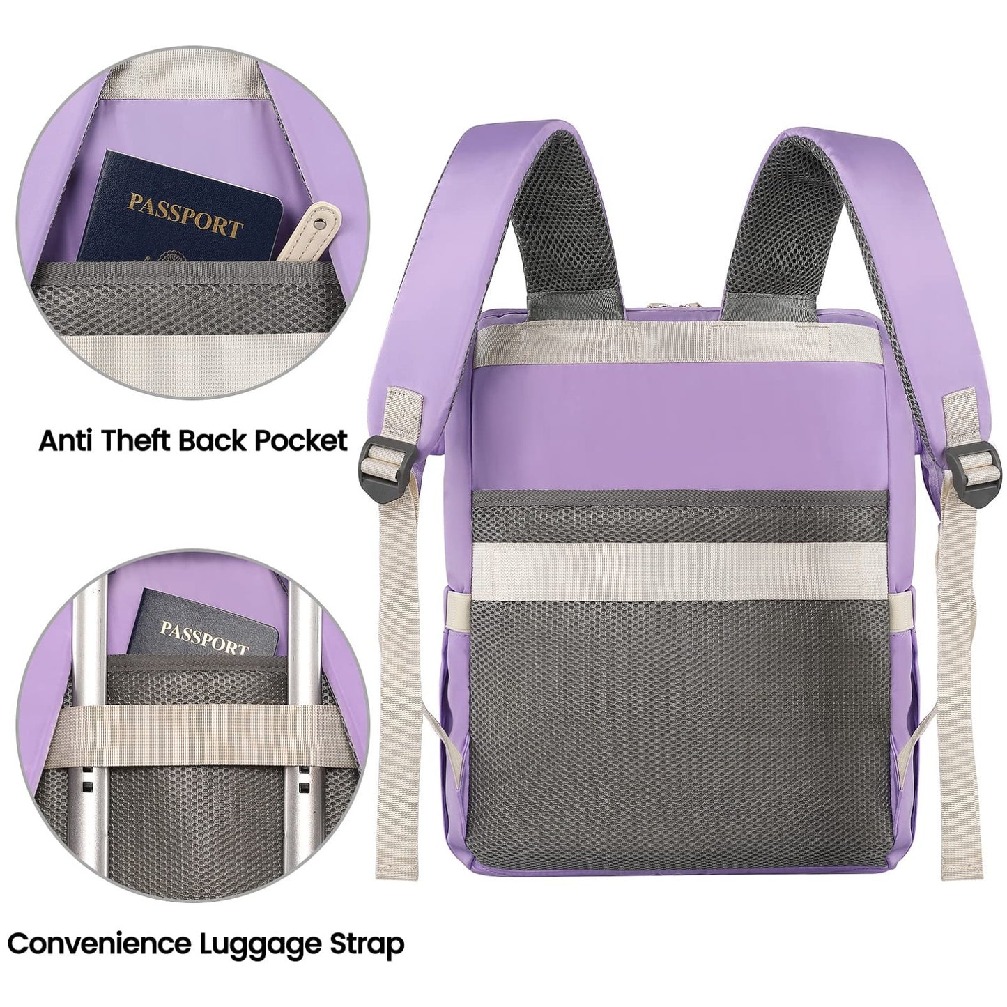 Stylish Water Resistant Laptop Backpack for Women, Fits 15.6" Laptops, RFID Safe3