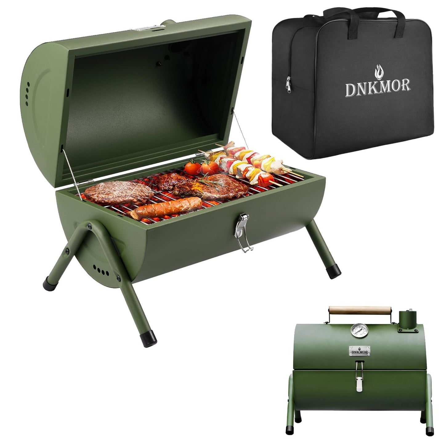 Portable Charcoal Grill - Tabletop BBQ Smoker for Outdoor Cooking & Camping1