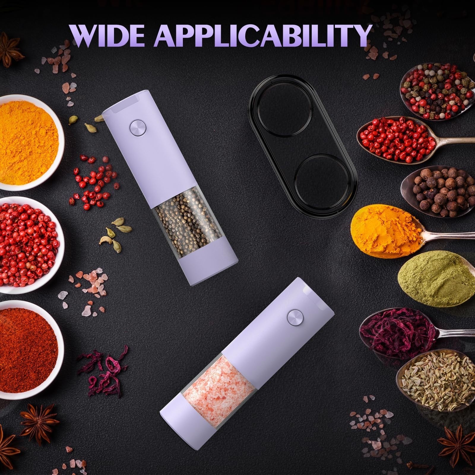 Automatic Salt and Pepper Grinder Set   Adjustable Coarseness, Kitchen Accessori2
