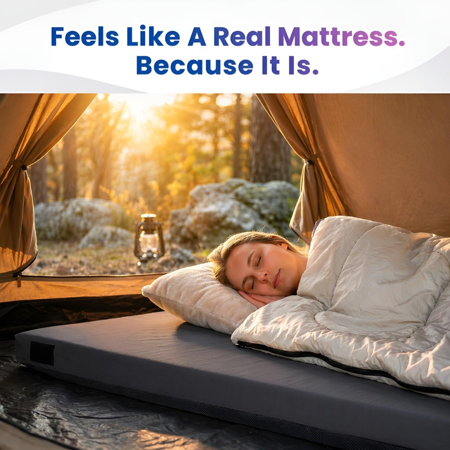 AirCell Memory Foam Camping Mattress Pad   Portable Roll Up Sleeping Mat for RV,6