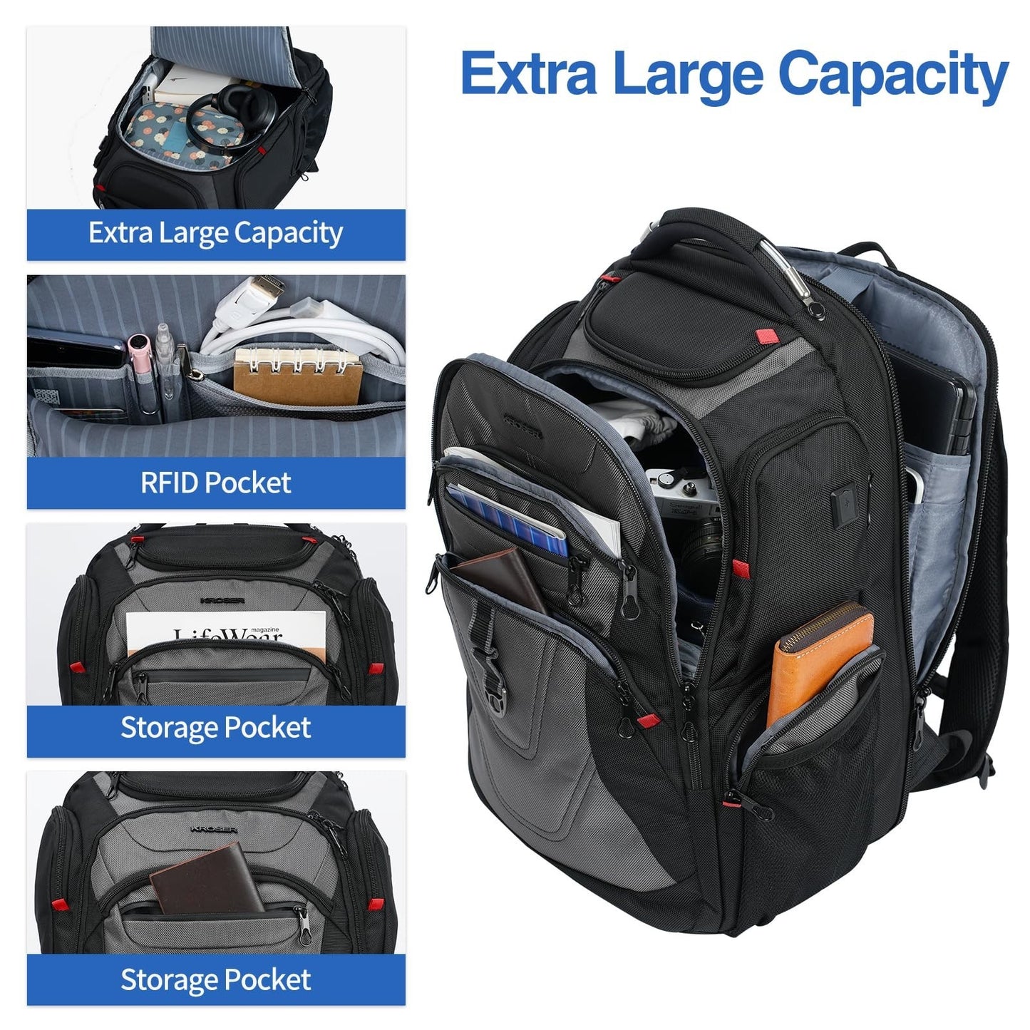 17.3 Inch Travel Laptop Backpack XL   Waterproof Computer Bag for Men/Women3