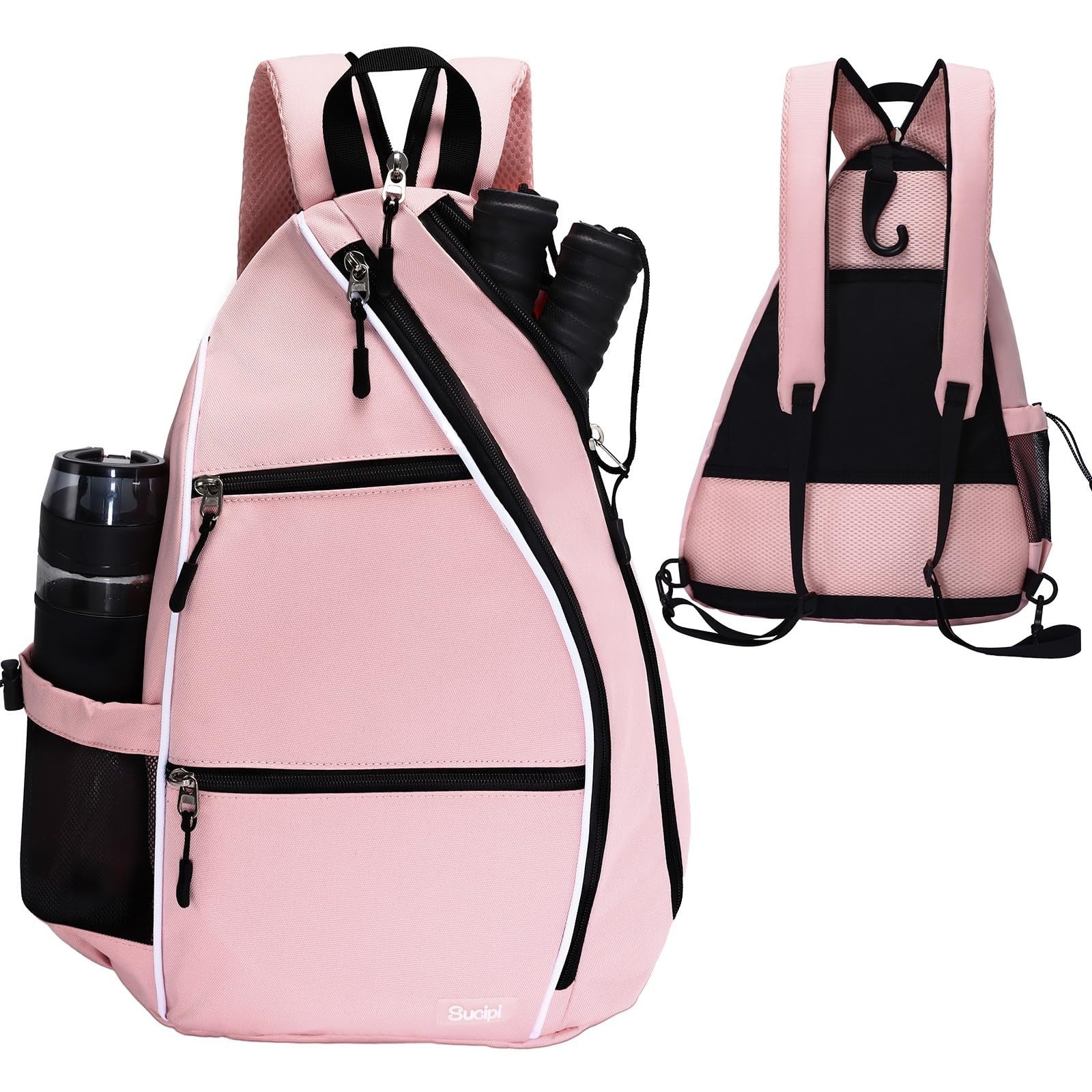 Adjustable Pickleball Backpack with Fence Hook, Large Capacity & Safety Pocket0