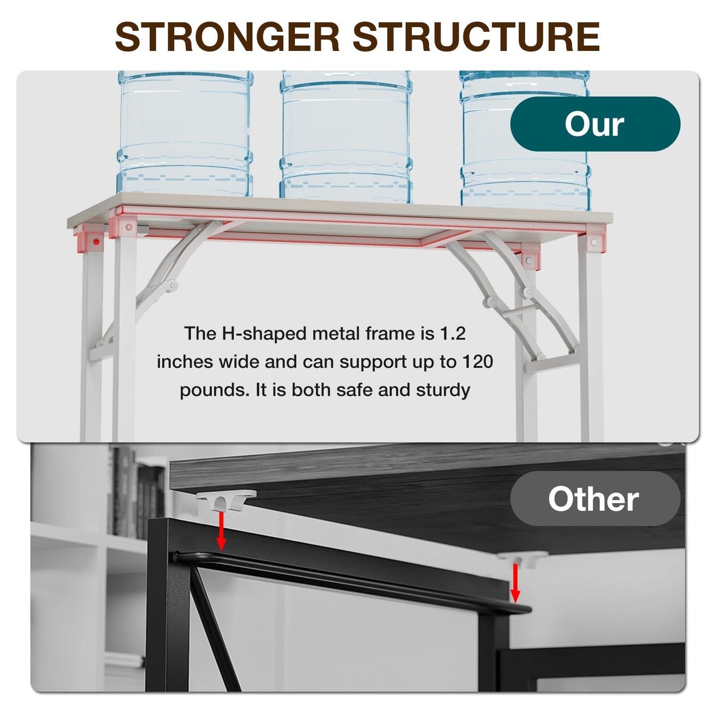 Compact Folding Desk for Small Spaces - 35.8" Portable Office Table, No Assembly4