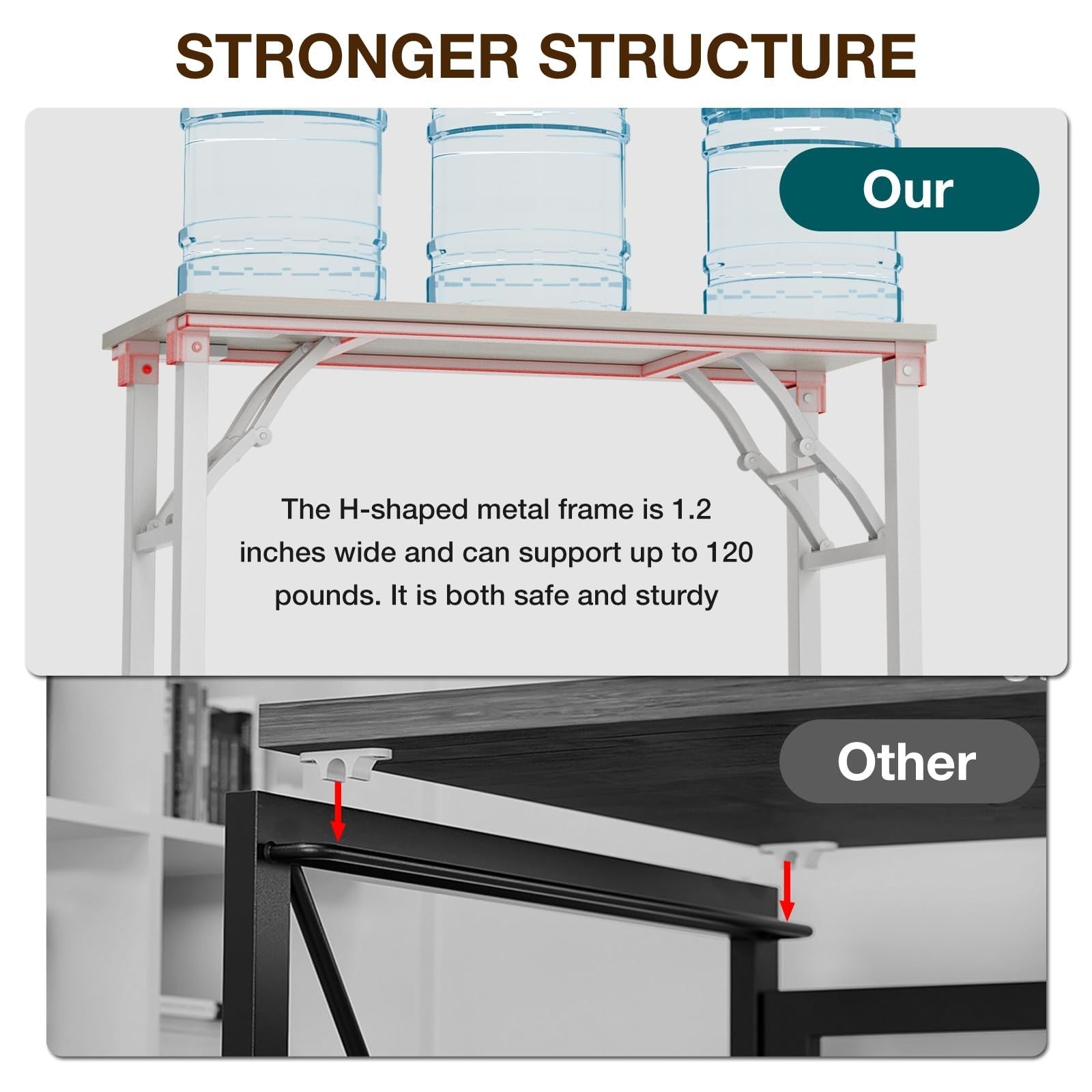Compact Folding Desk for Small Spaces - 35.8" Portable Office Table, No Assembly4