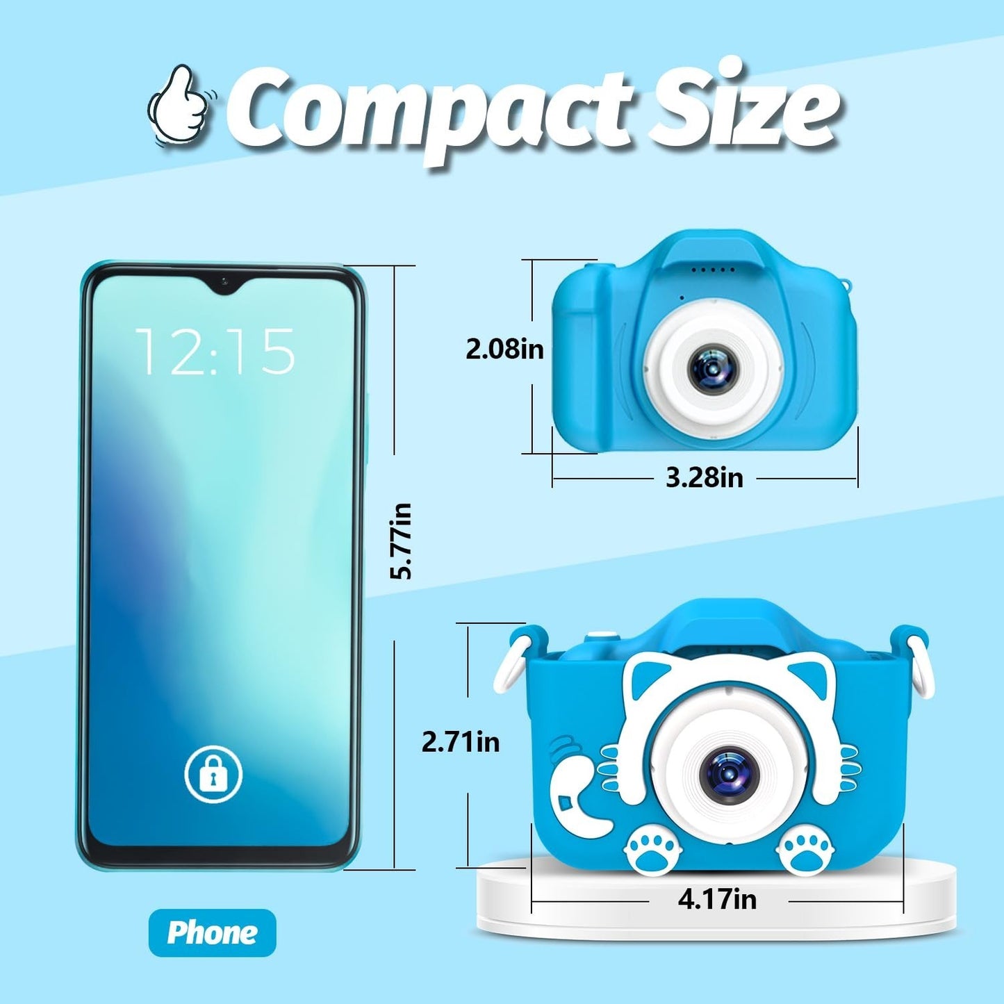 Kids Digital Camera for 3 8 Year Olds, Fun Video Camcorder with Soft Cover, Grea1