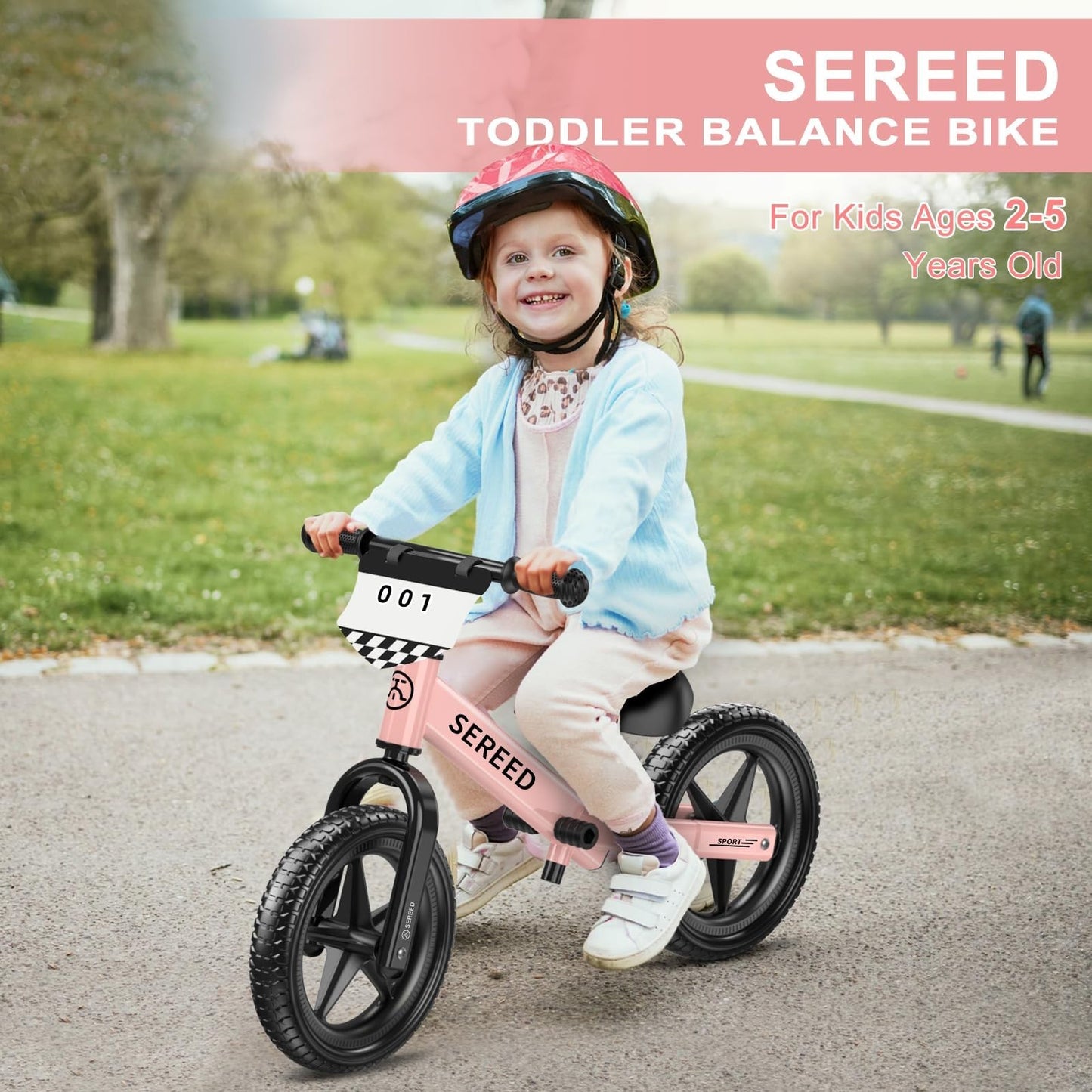 Toddler Balance Bike for 2 5 Years, No Pedal Kids Toy, Adjustable Height, Gift f4