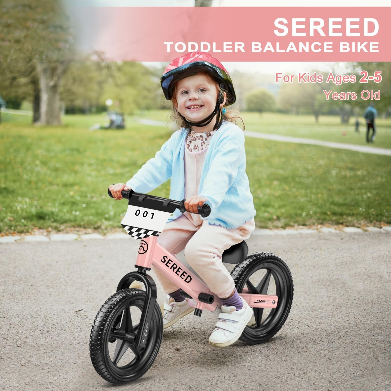 Toddler Balance Bike for 2 5 Years, No Pedal Kids Toy, Adjustable Height, Gift f4