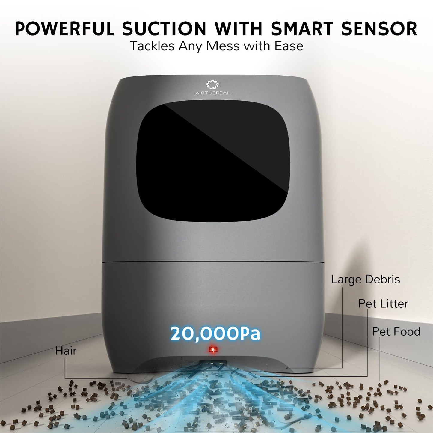 Touchless Vacuum Automatic Dustpan, Auto Sensor, 20Kpa Power, HEPA Filtration, 75