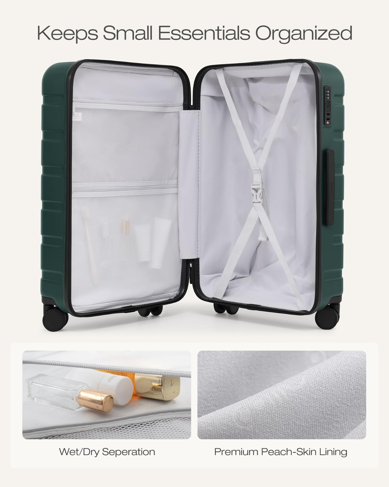 Lightweight 3-Piece Hardshell Luggage Set, Expandable Suitcase, 360° Spinner Whe3