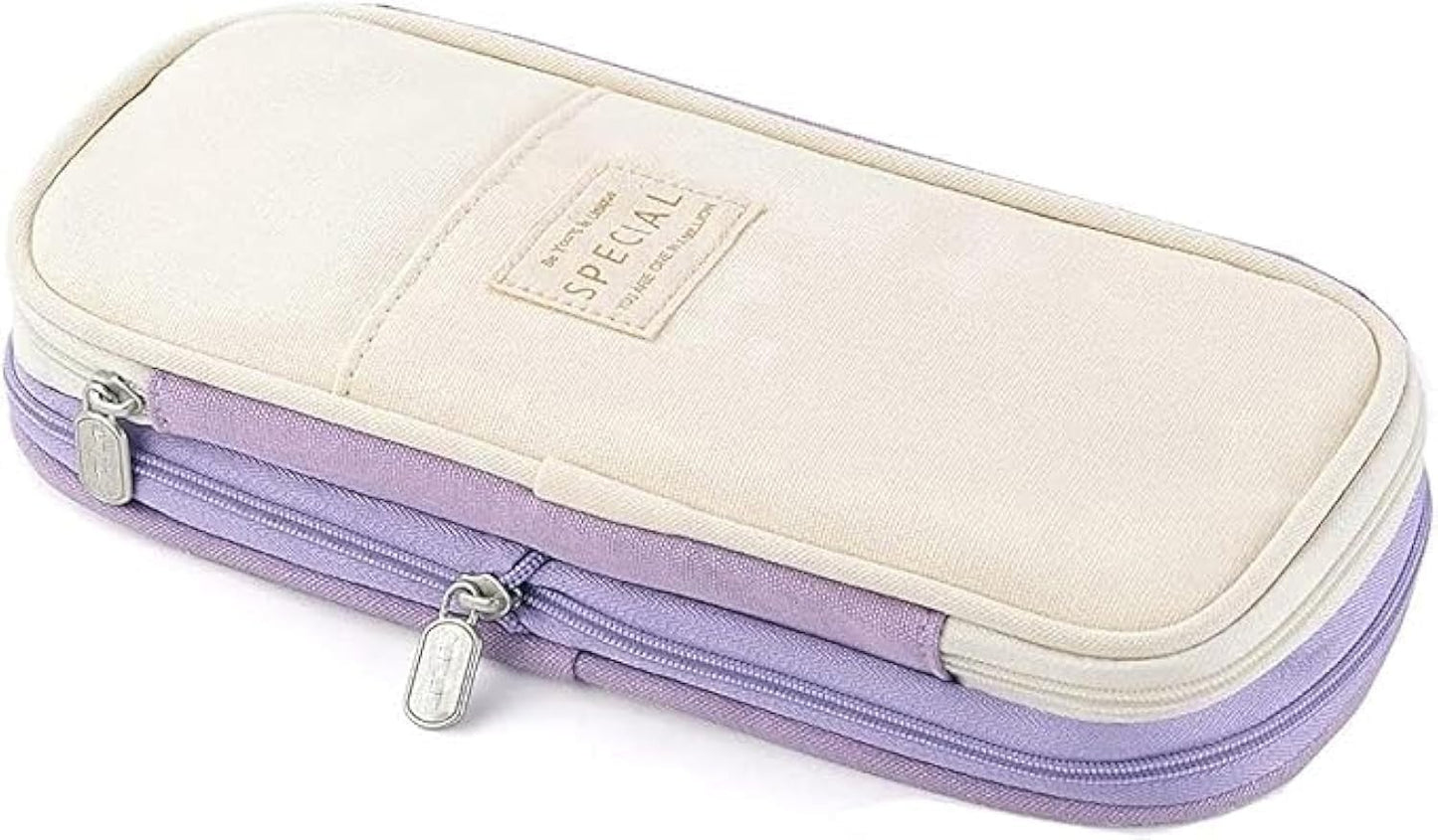 Large Storage Pencil Case Bag   Zippered Organizer Pouch for Office & Travel, Bi0