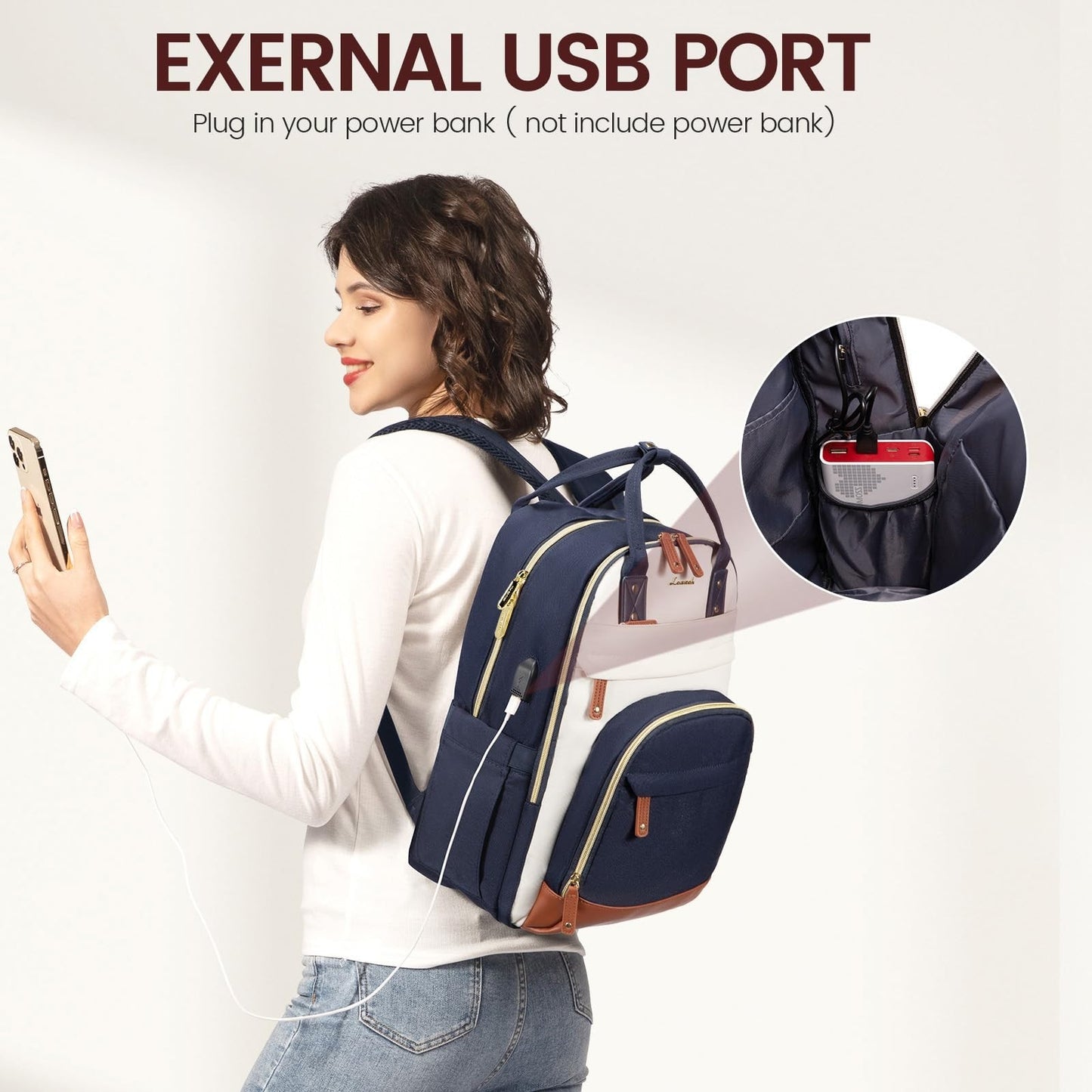 Stylish Waterproof Laptop Backpack for Women, Fits 15.6"   Anti Theft School & T2