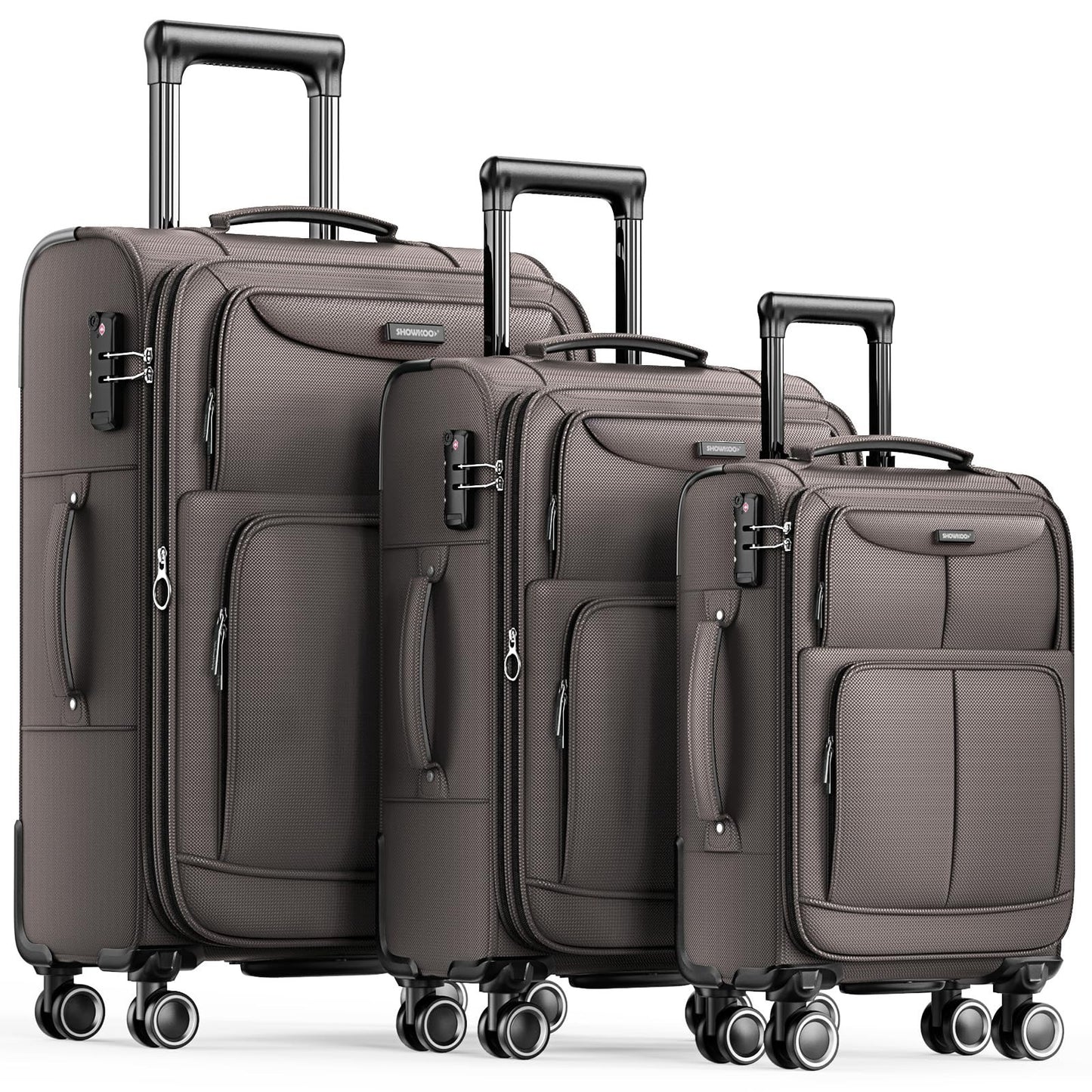3-Piece Softside Luggage Set - Expandable, Lightweight, 360° Spinner Wheels, TSA1