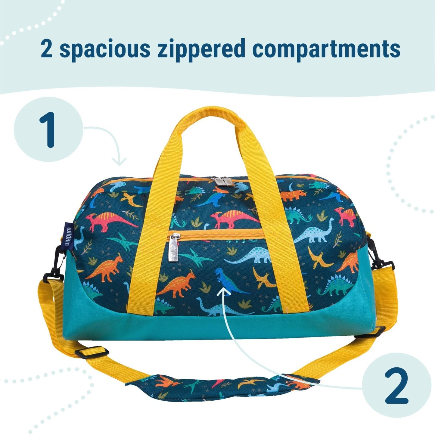 Kids Overnighter Duffel Bag - Carry-On Size for School & Sleepovers - Jurassic D5