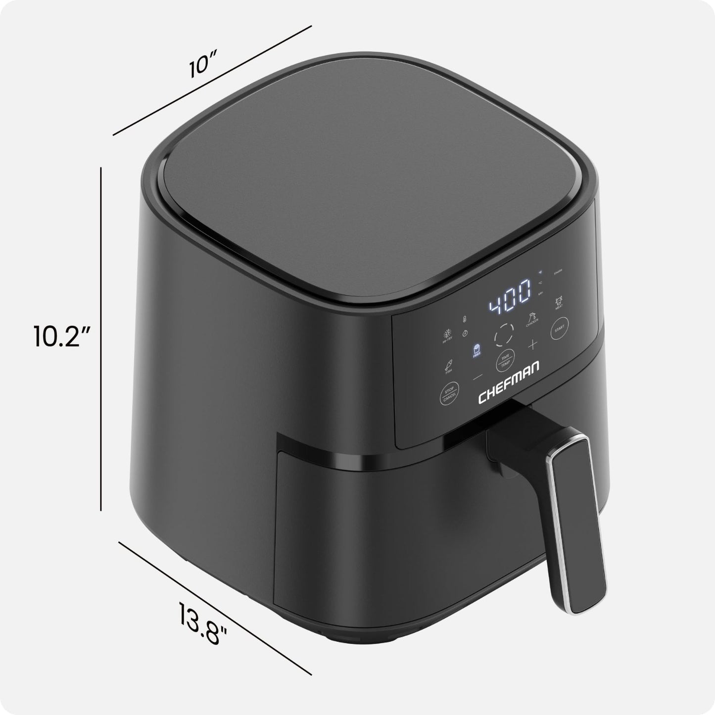 Compact 4QT Air Fryer with Hi Fry Technology, Touchscreen Controls, Nonstick Bas2