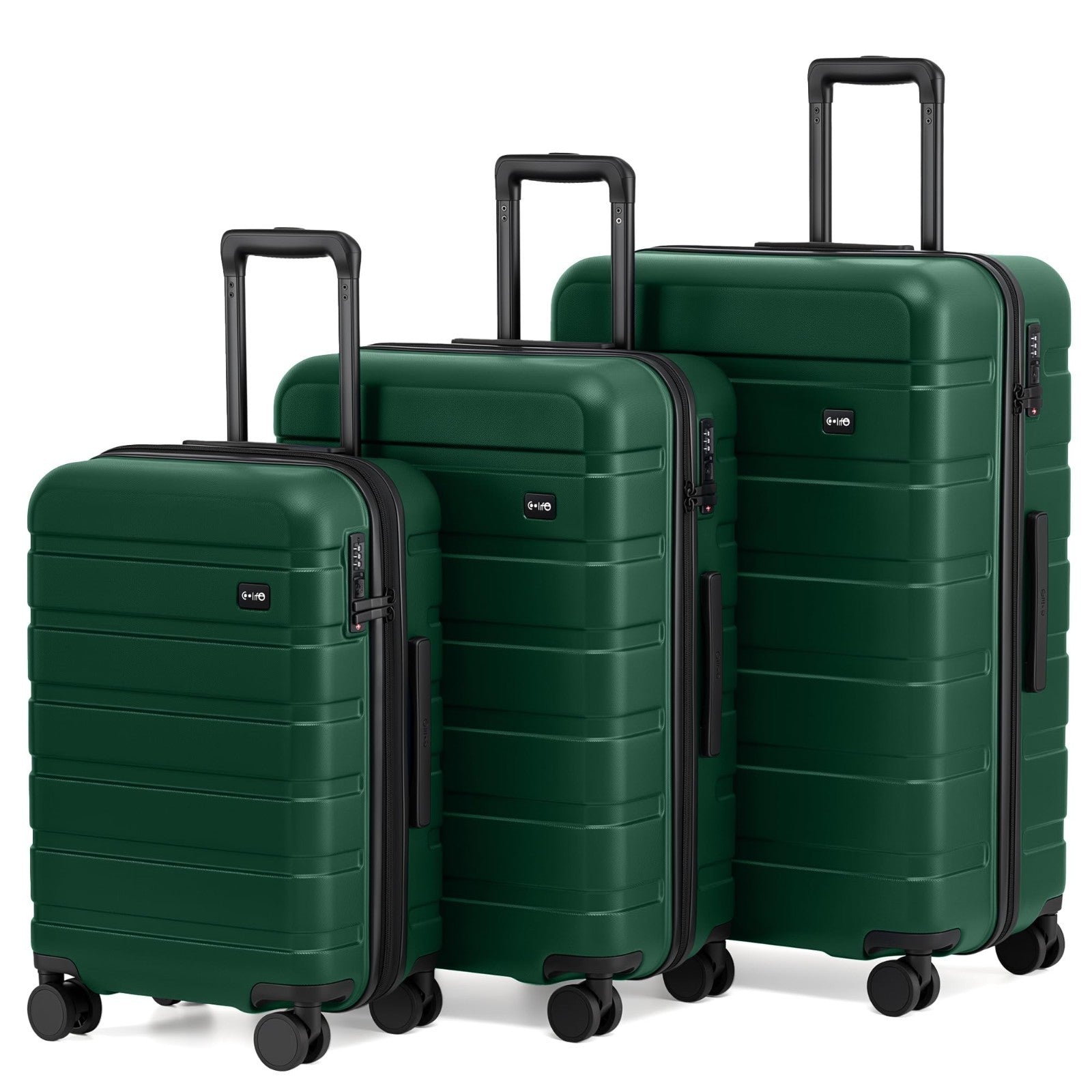 Lightweight 3-Piece Hardshell Luggage Set, Expandable Suitcase, 360° Spinner Whe1