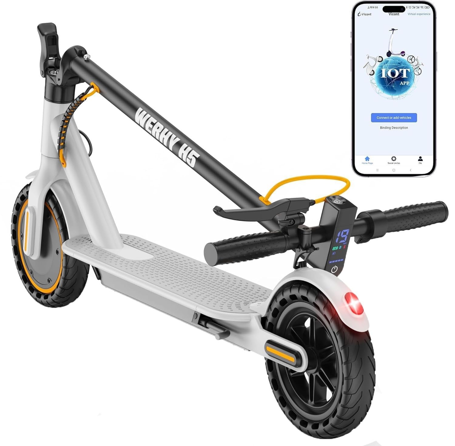 Powerful Electric Scooter 500W/350W Motor, 19MPH Speed, 16-27 Miles Range, Foldi1