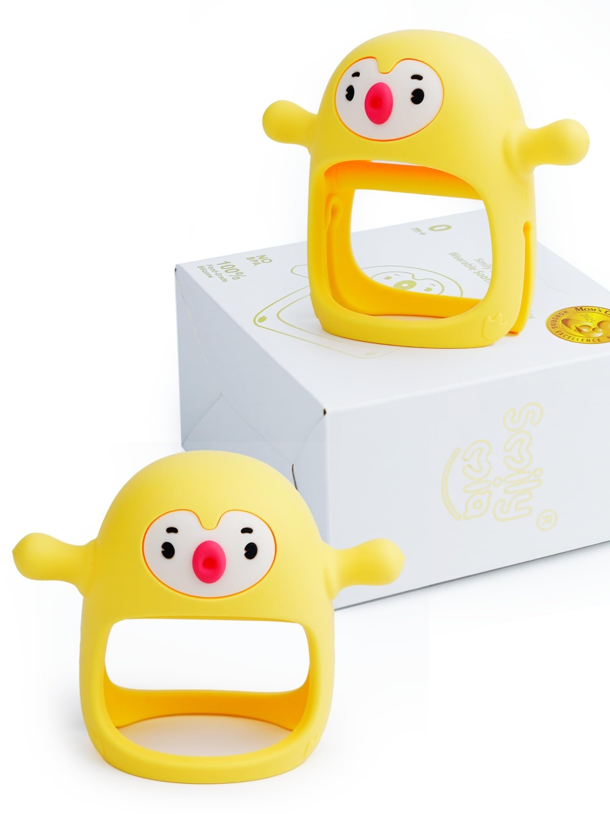 2 Pack Penguin Teething Toys for Babies 0 6 Months, Infant Teethers & Mittens, L1