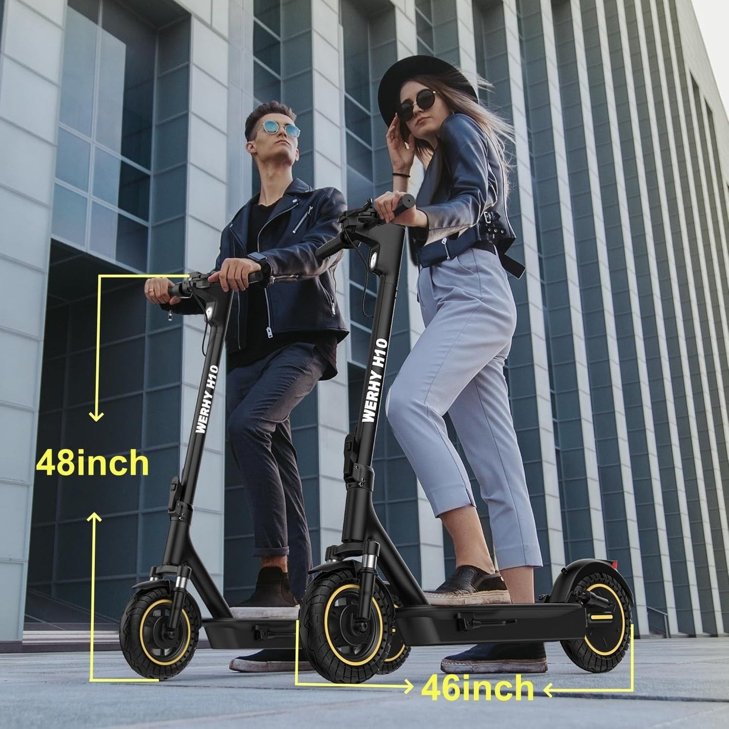 Powerful 500W Electric Scooter, 19MPH Speed, 16-27 Miles Range, Folding E-Scoote7