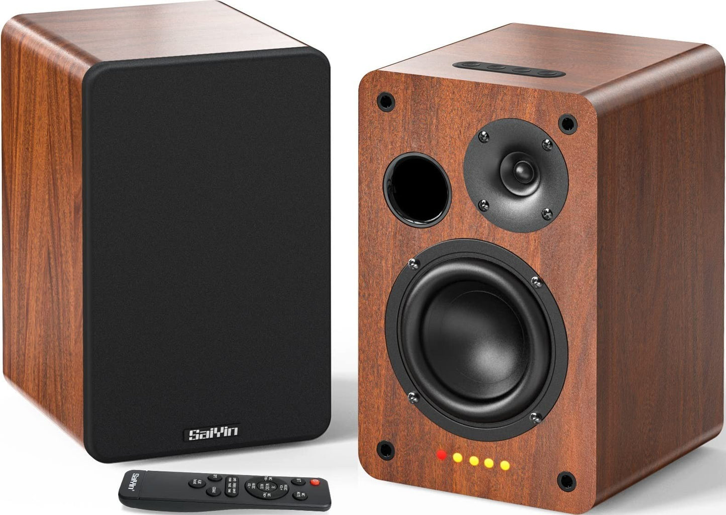 40W Bluetooth Bookshelf Speakers   4" Woofer, Optical/Aux/RCA Inputs, Sub Out, T1