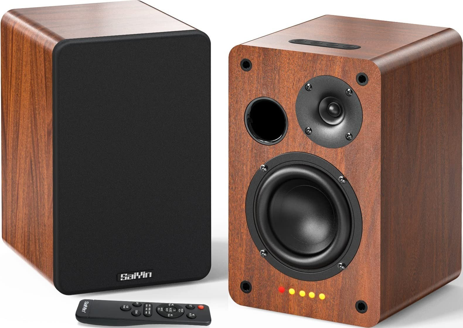 40W Bluetooth Bookshelf Speakers   4" Woofer, Optical/Aux/RCA Inputs, Sub Out, T1