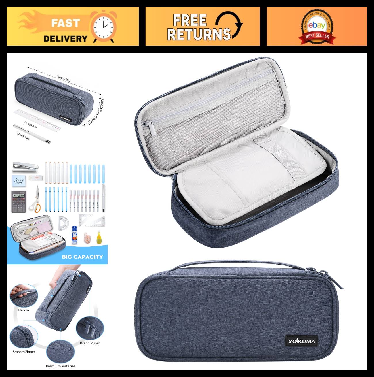 Large Capacity Pencil Case Pouch Bag for Kids   Ideal Gift for Boys & Girls0