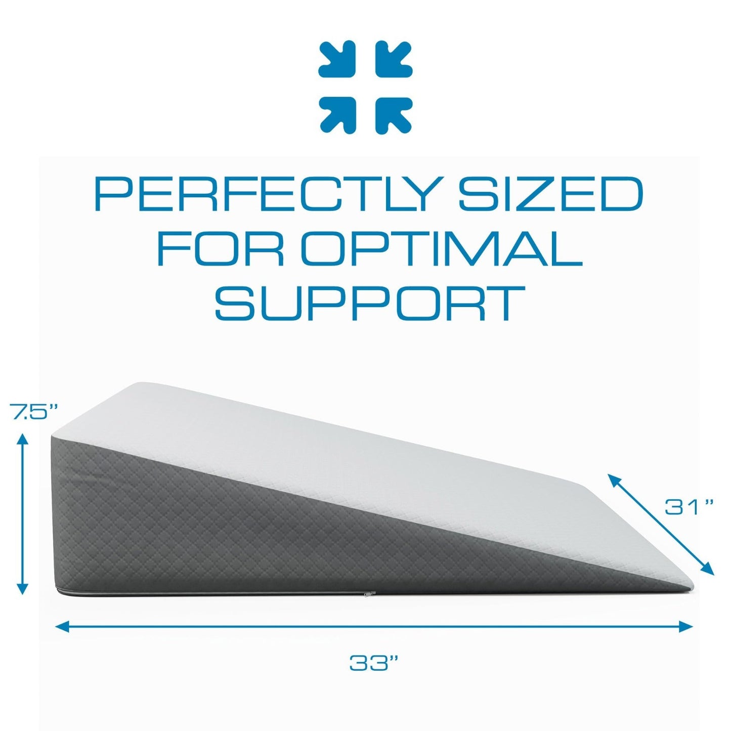 Extra Wide Bed Wedge Pillow for Sleep Apnea | Comfort Headboard Wedge 7.5" Heigh2