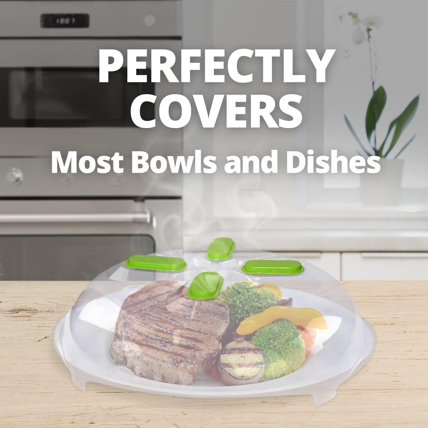 Magnetic Microwave Splatter Cover   12" BPA Free, Vented Lid, Anti Splash, Dishw8