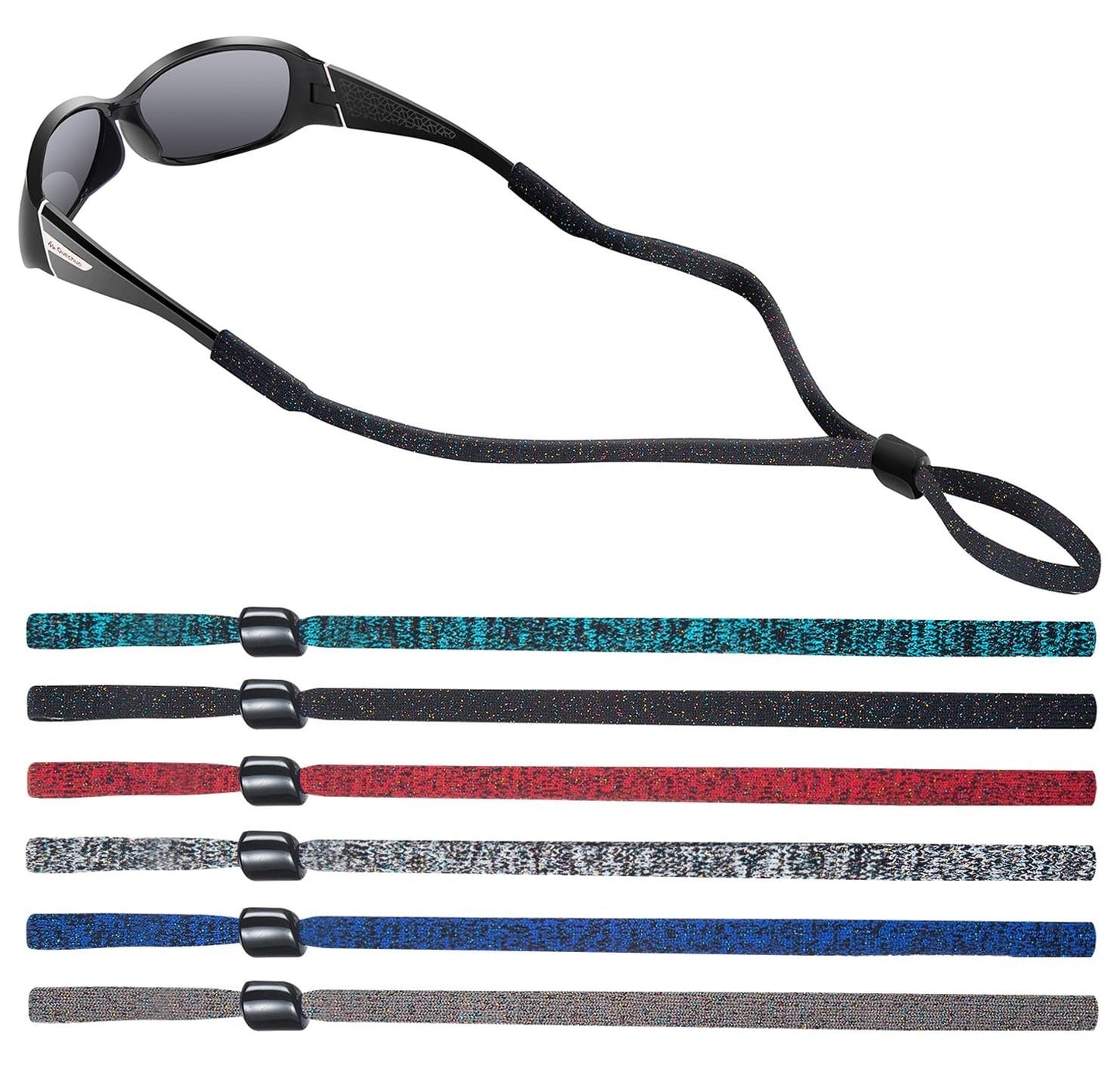 Universal Eyeglass Lanyard - 6-Pack Glasses Strap, Eyewear Retainer Cord for Spo1