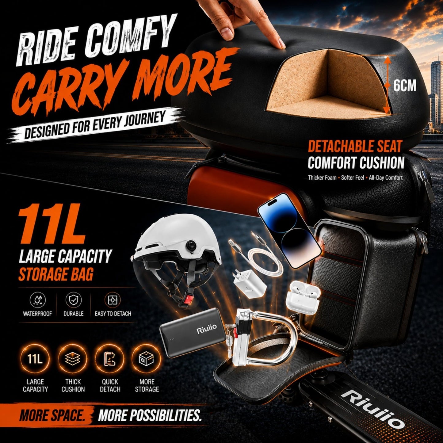 Foldable Electric Scooter, 350W-500W Motor, 9-22 MPH, 10-41 Mile Range, Dual Sus1