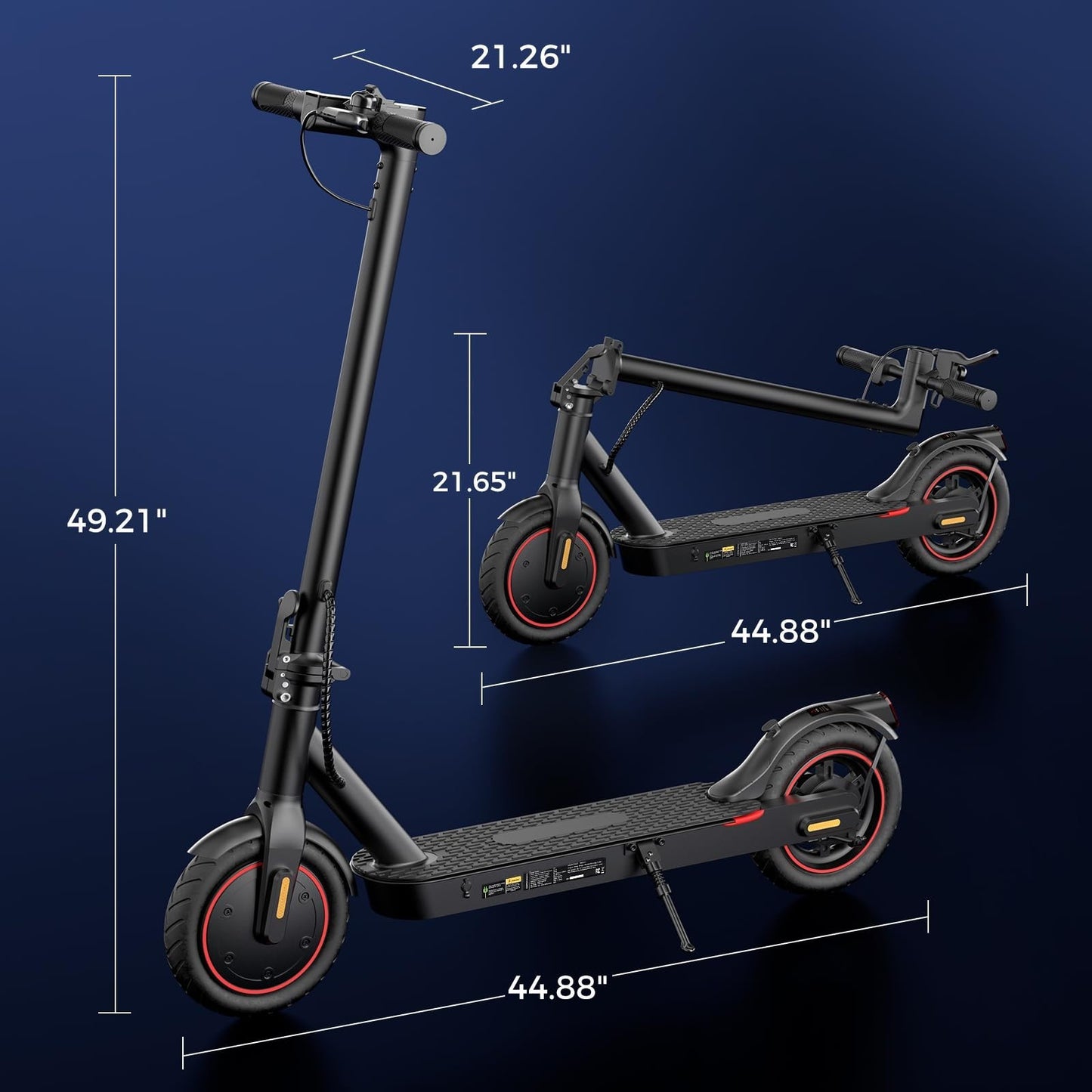 High-Power Electric Scooter for Adults & Teens, 1200W/1000W/500W Motor, 10''/8.56