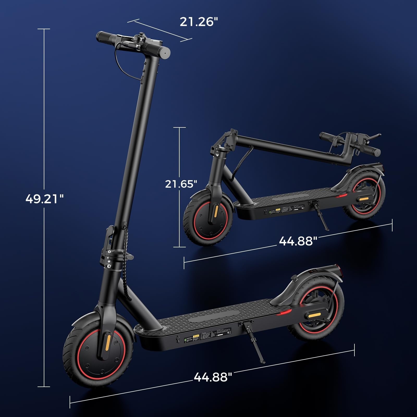 High-Power Electric Scooter for Adults & Teens, 1200W/1000W/500W Motor, 10''/8.56