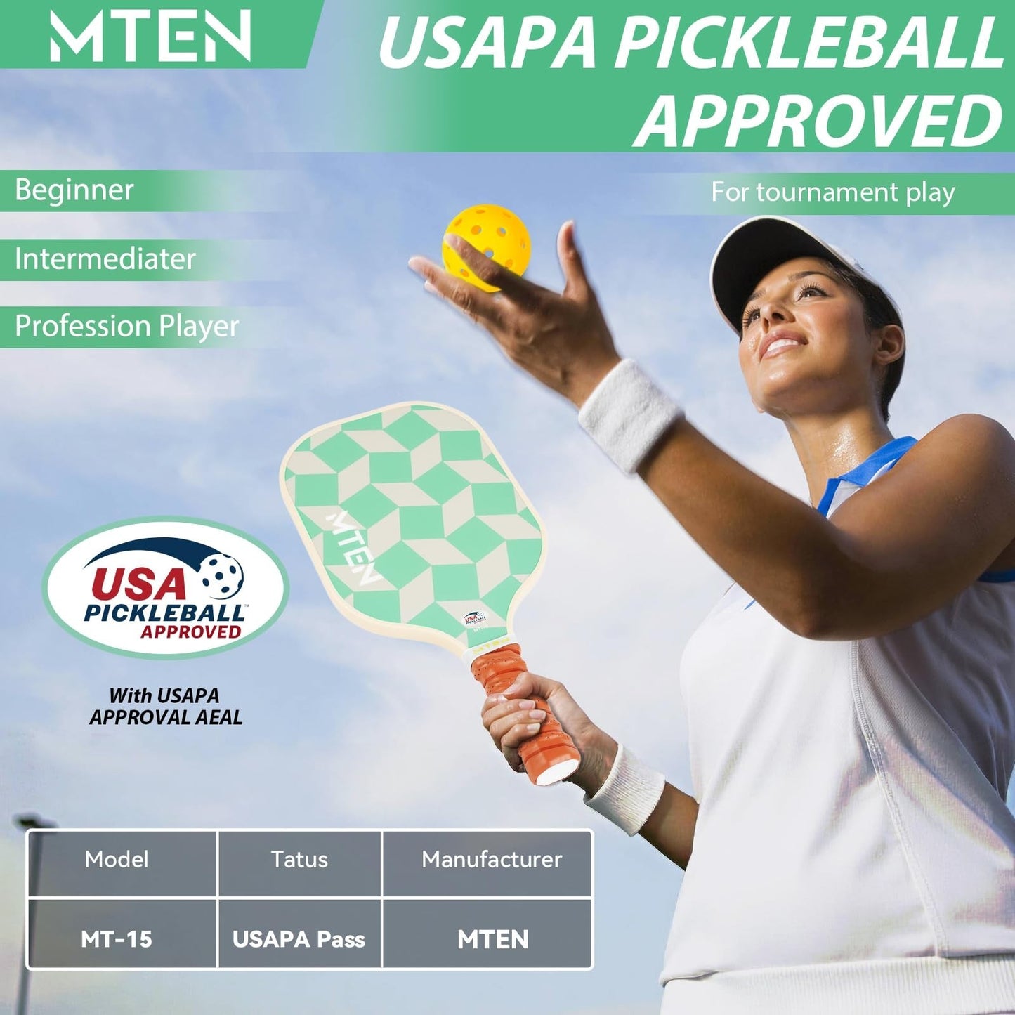 Pickleball Paddle Set of 2/4/1 - USAPA Approved Fiberglass Rackets, Lightweight2