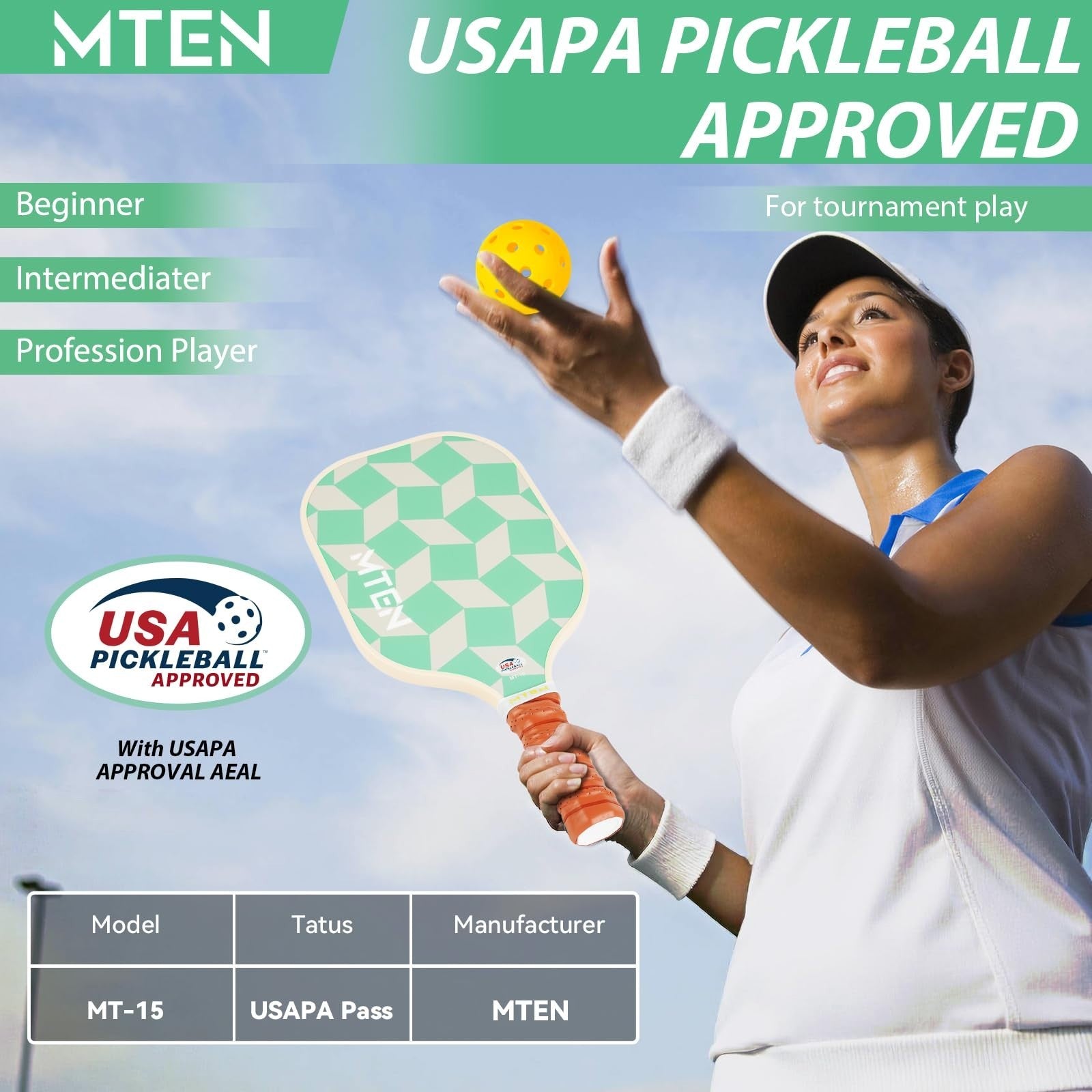 Pickleball Paddle Set of 2/4/1 - USAPA Approved Fiberglass Rackets, Lightweight2