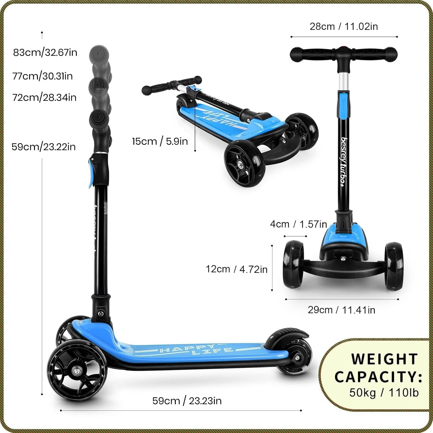 3-Wheel Kids Scooter Ages 3-10, Adjustable Height, Safe & Sturdy Design7