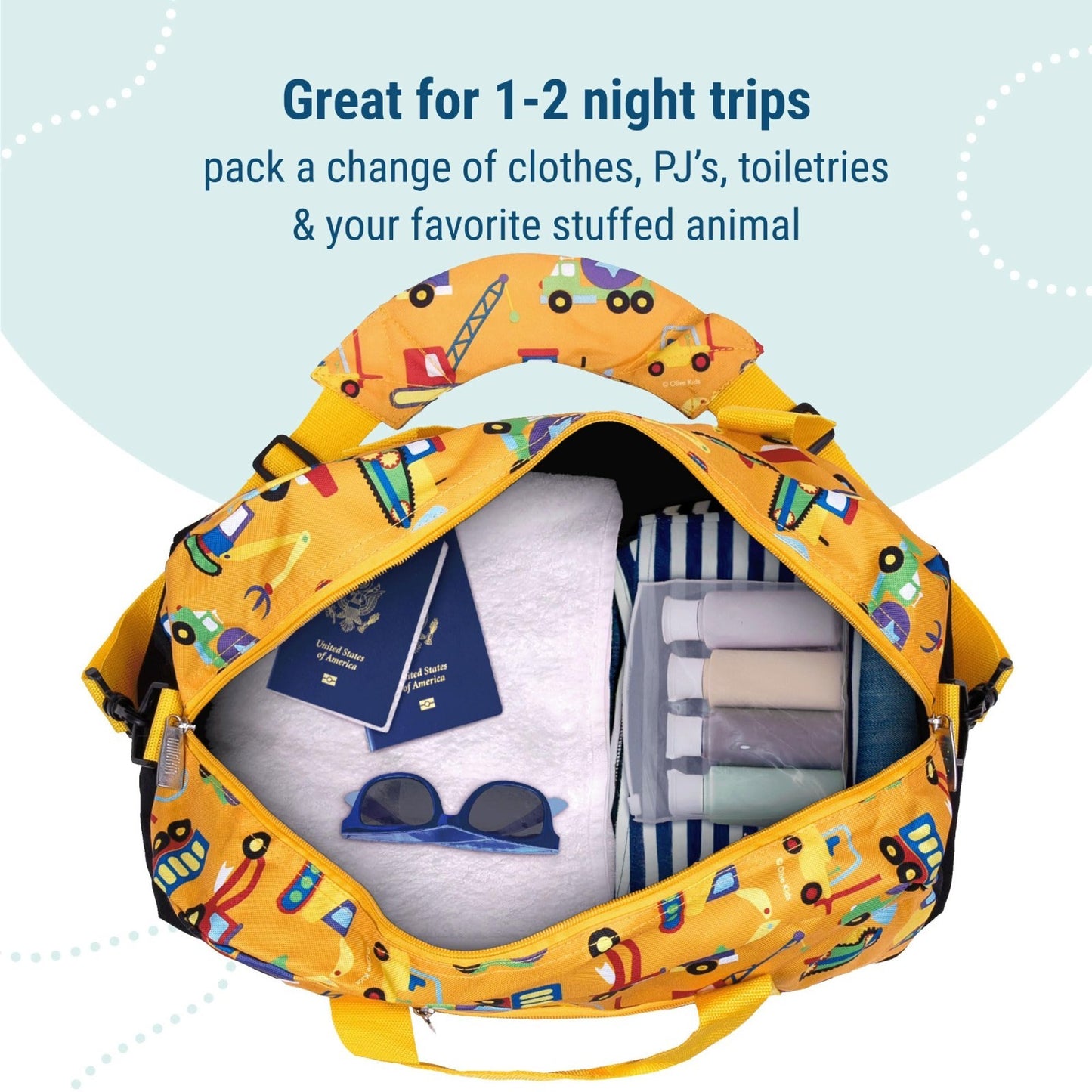 Kids Overnighter Duffel Bag - Lightweight Travel Bag for School & Sleepovers, Ag5