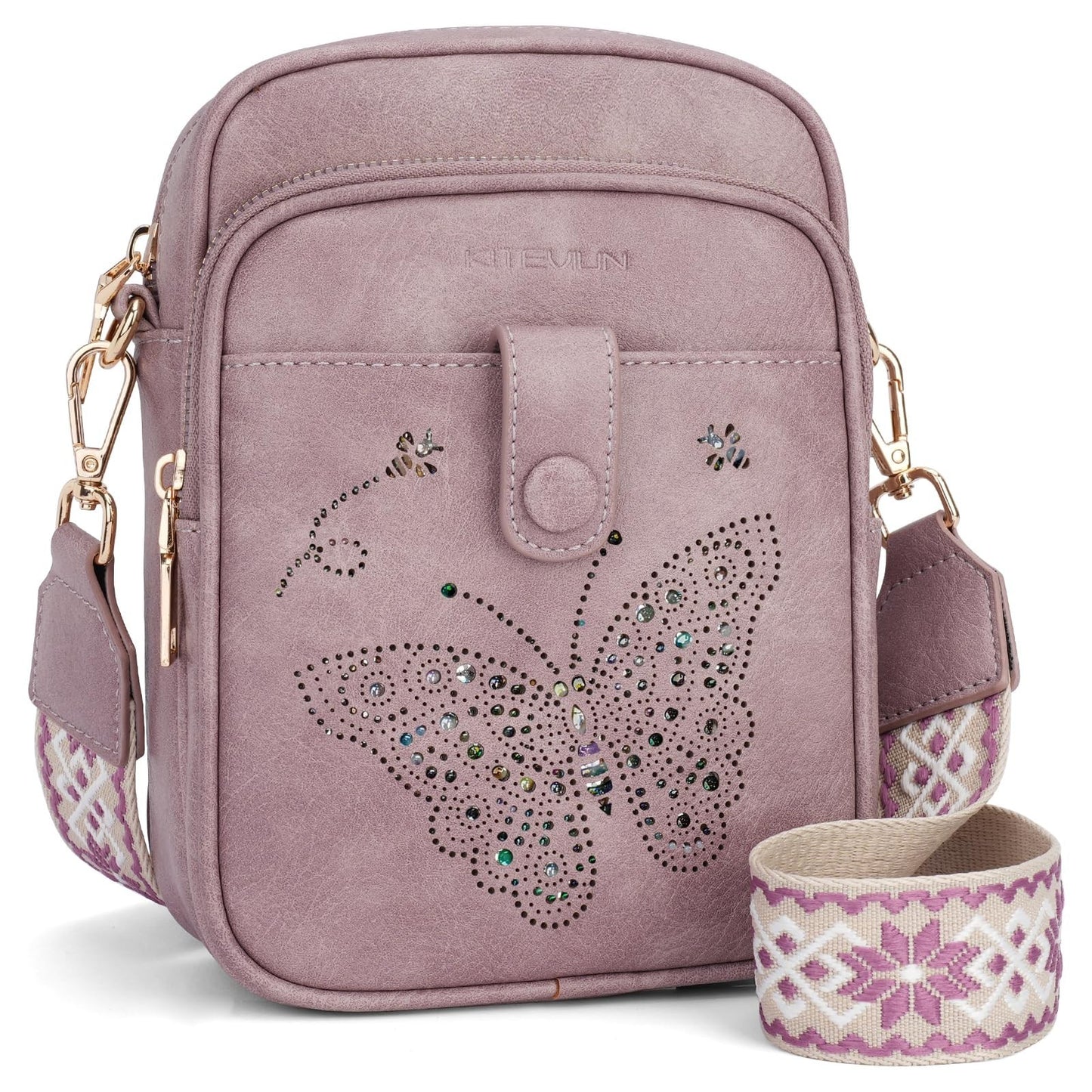 Stylish Leather Crossbody Bag for Women - Small Shoulder Purse with RFID Slots &1