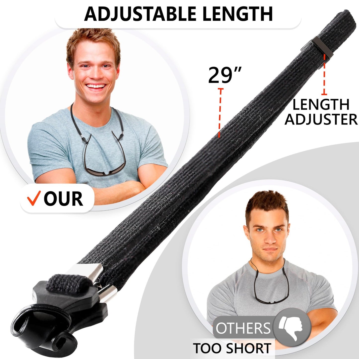 Eyeglass Holder Strap - Adjustable Neck Cord for Sunglasses & Glasses - Unisex L5