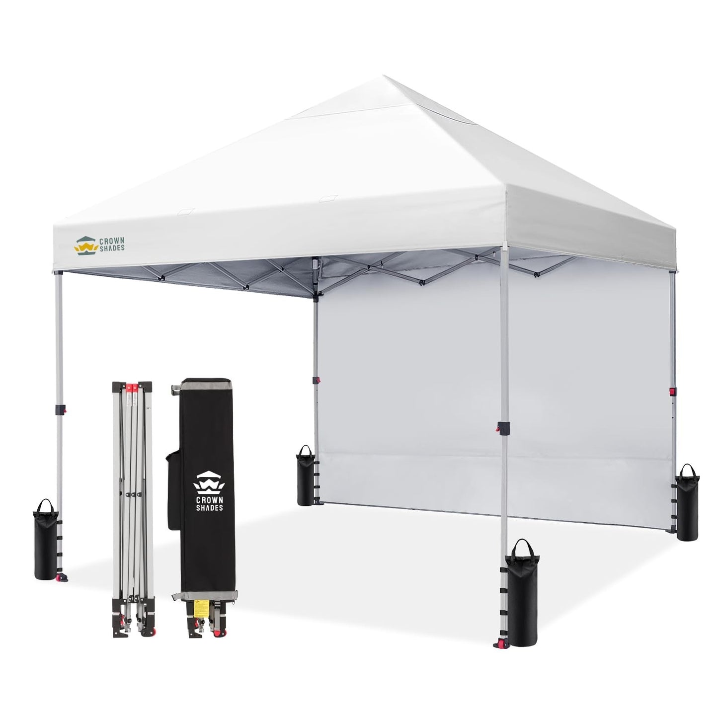 8x8 Pop Up Canopy Tent with Side Wall   Easy Setup Outdoor Shelter, Beach Gazebo0