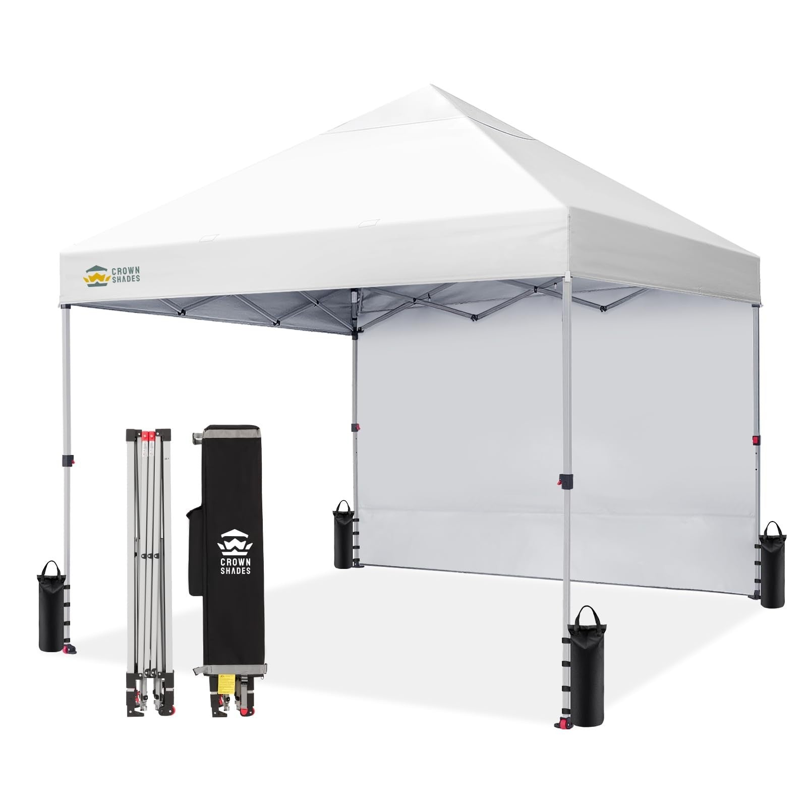 8x8 Pop Up Canopy Tent with Side Wall   Easy Setup Outdoor Shelter, Beach Gazebo0