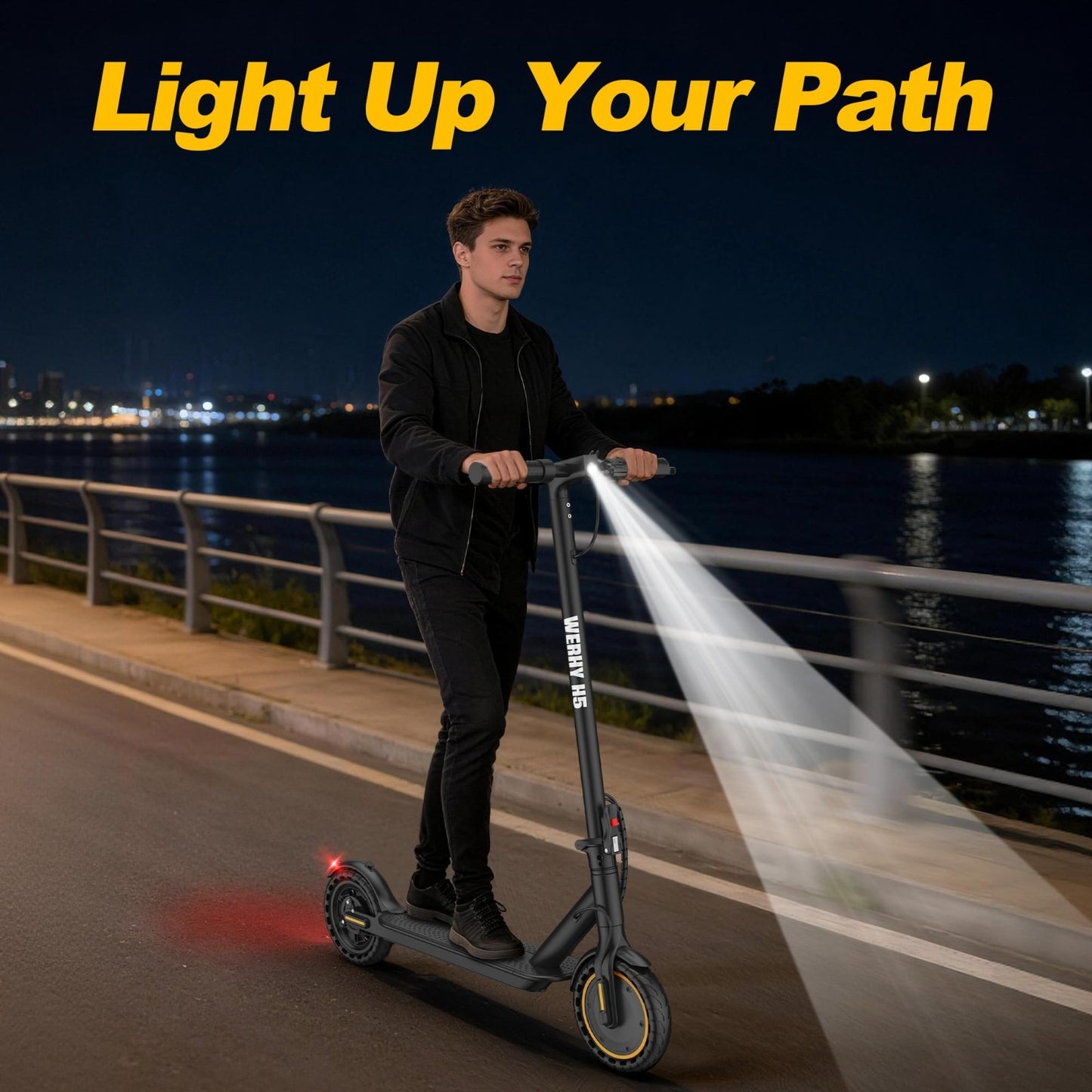 Powerful Electric Scooter 500W Motor, 19MPH Speed, 16-27 Miles Range, Folding E-7