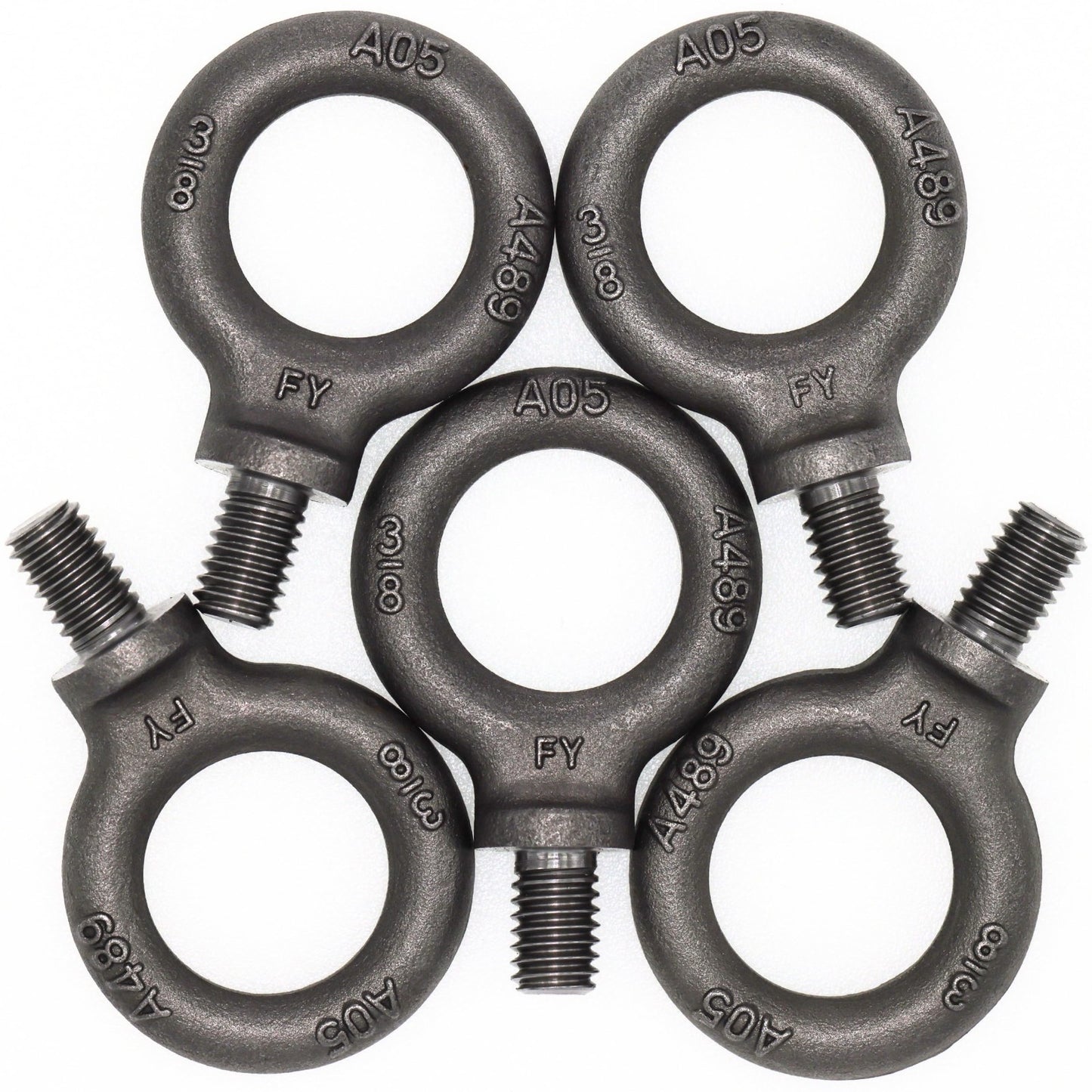 5 Pcs Heavy-Duty Lifting Shoulder Eye Bolts 3/8"-16 X 5/8" - Secure Load Fastene0