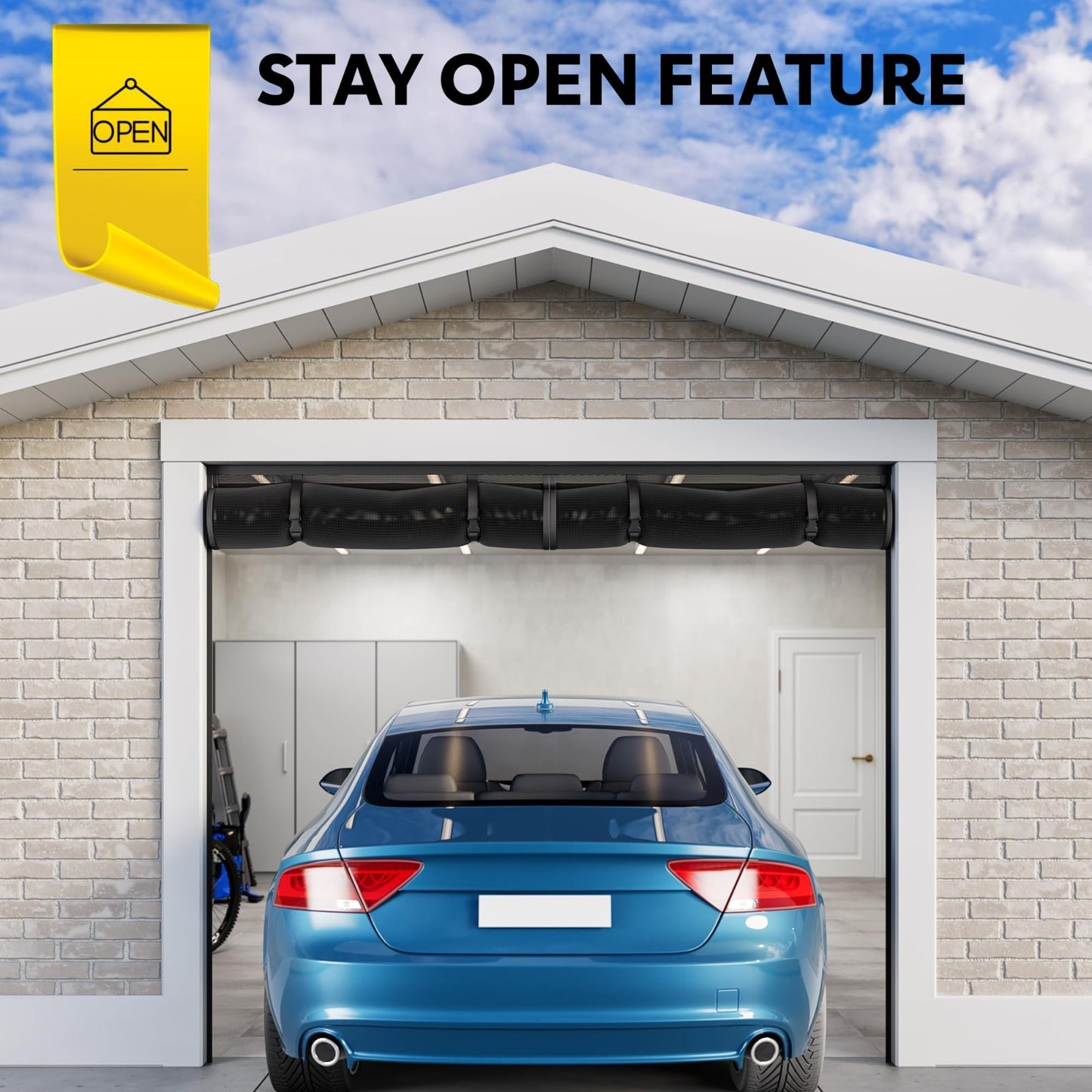 Magnetic Garage Door Screen   Heavy Duty Mesh for 1 Car   Pet & Kid Friendly, 8'2
